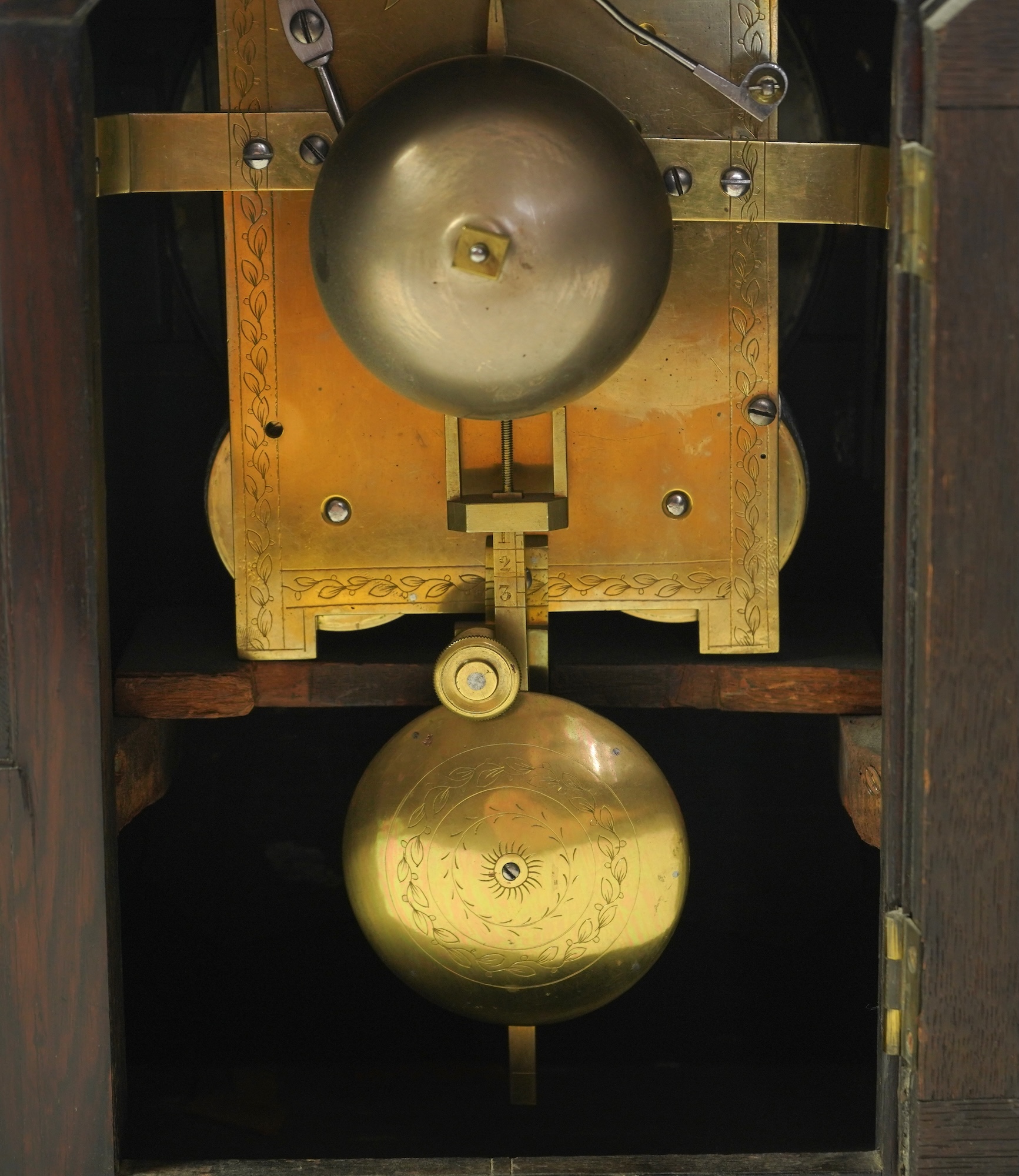 A Regency rosewood double fusee bracket clock, by C. Harris, Cornhill, London
